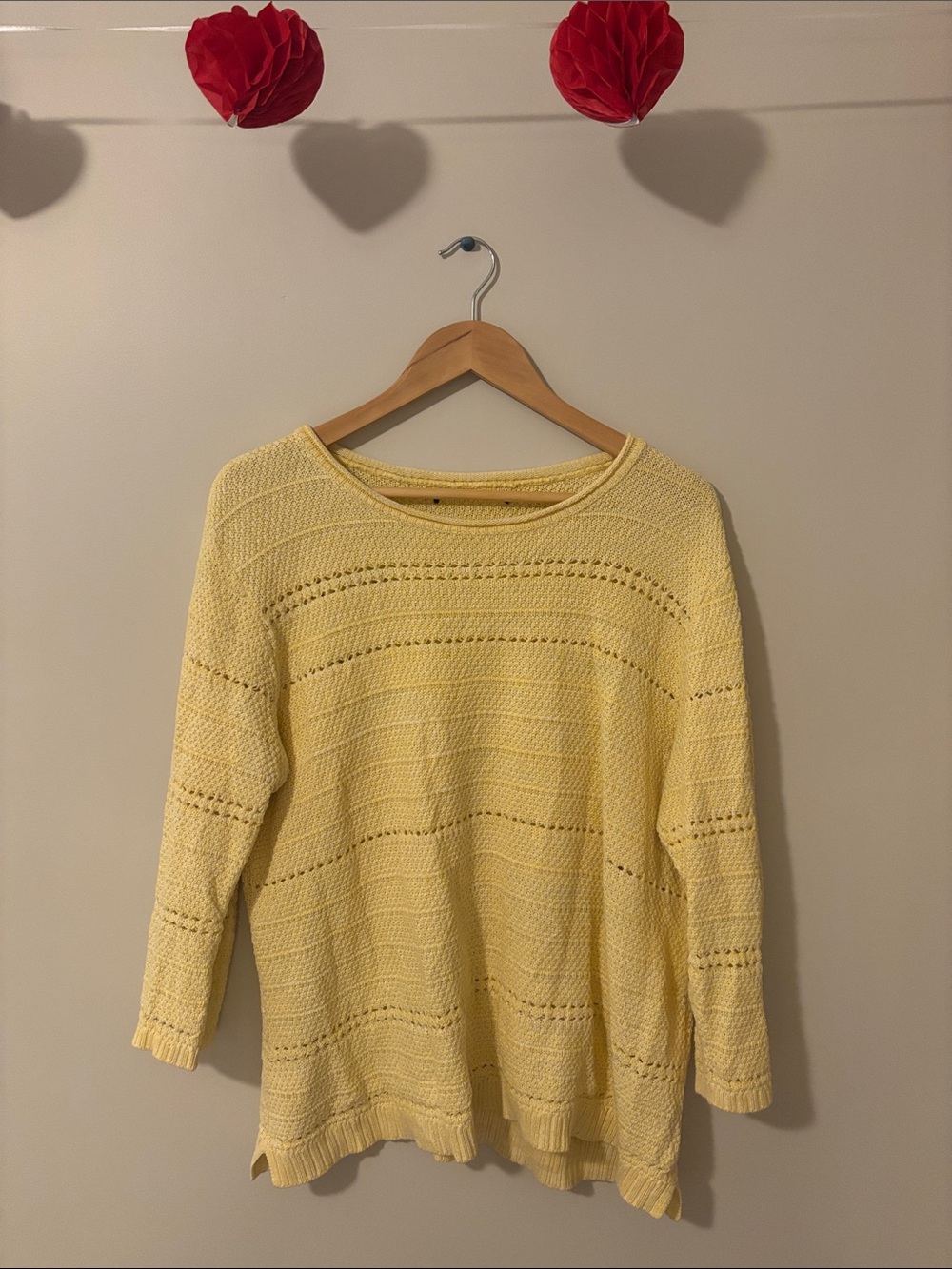 Light Yellow Scoop Neck Knit Sweater